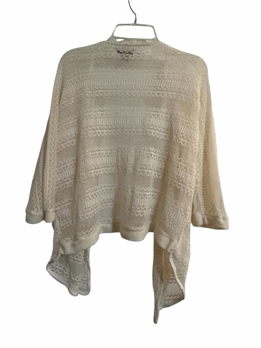 Adam Levine Collection Cream Open-Knit Draped Cardigan - M